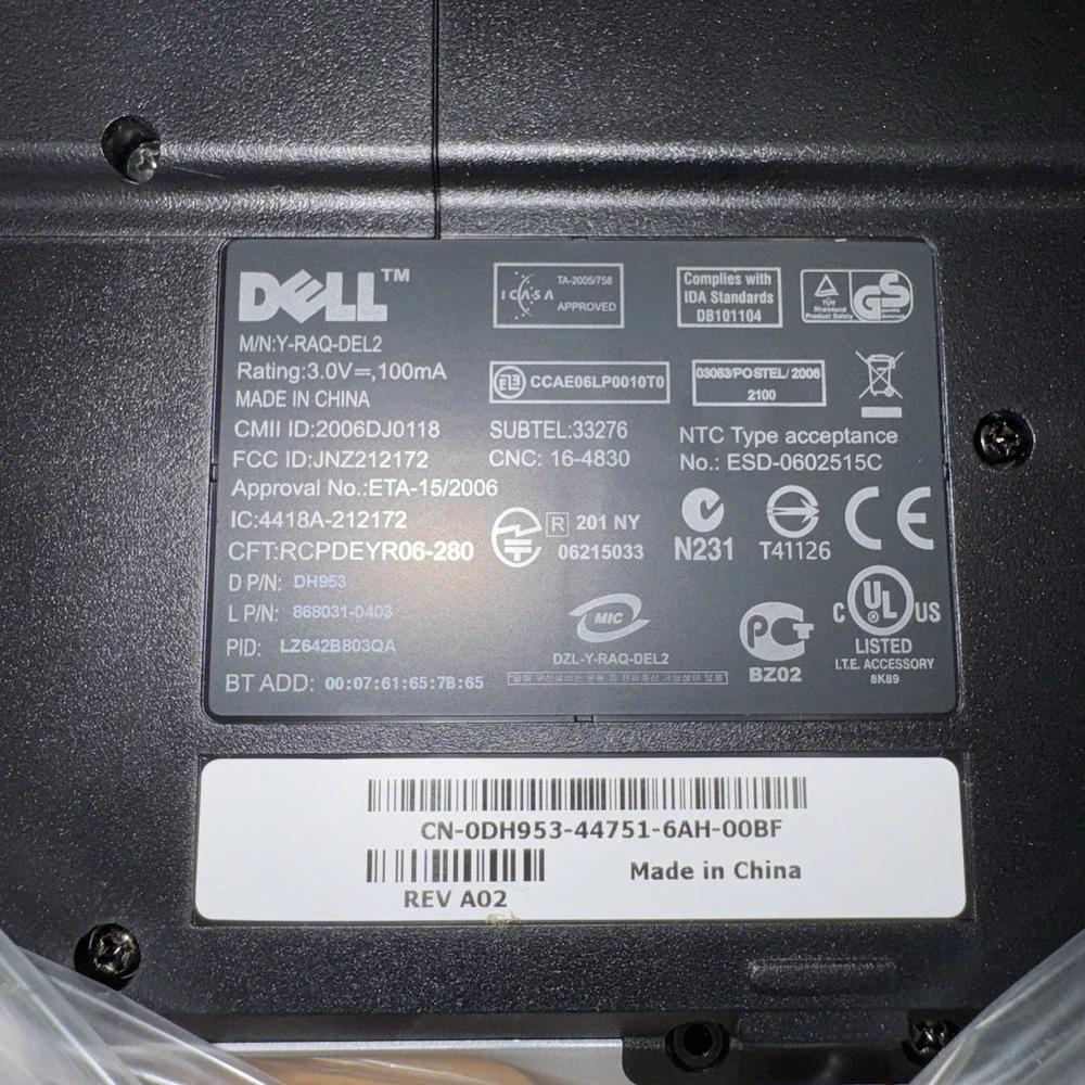 Dell Bluetooth Keyboard Y-RAQ-DEL2 + Bluetooth Mouse M-RBB-DEL4 Set Open Box